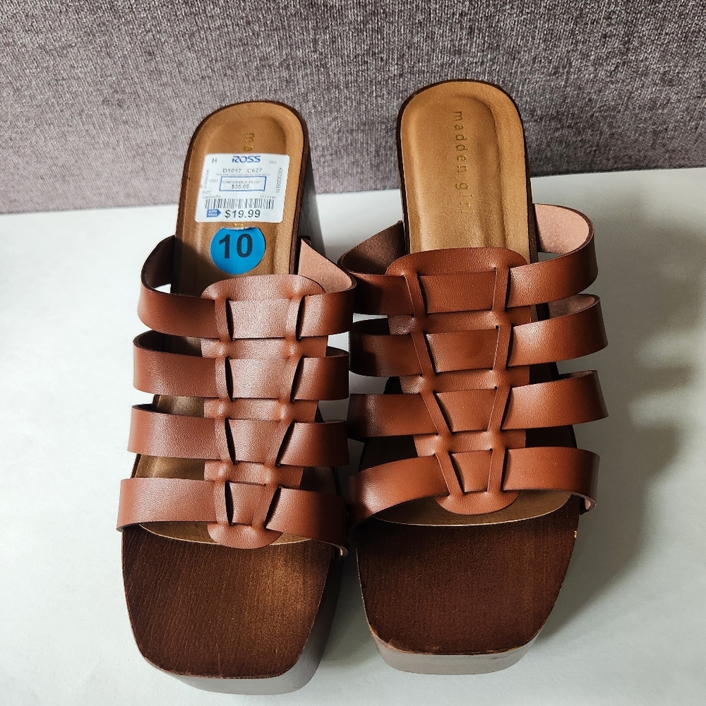 Madden Girl Women's Brown Wedge Sandals